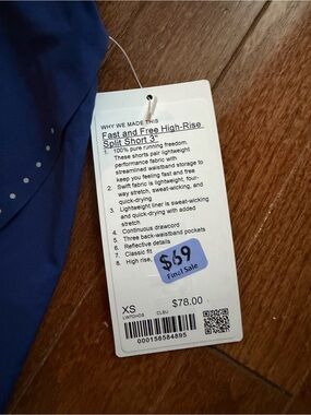 lululemon athletica Fast and Free High-Rise Split Short 3" in Blue